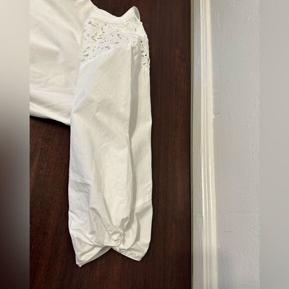 Rebecca Taylor La Vie T-Shirt With Lace Cutouts size S in white - Picture 8 of 10